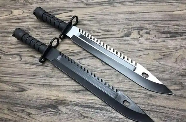 d80加长军刺k鞘(全黑版,拉丝版)