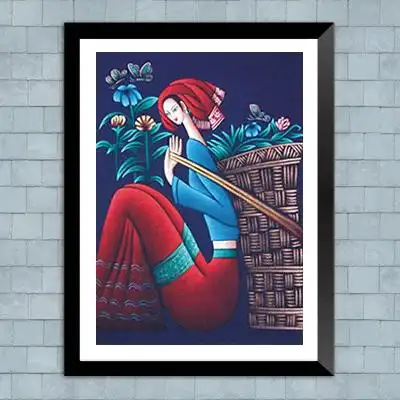 现代客厅装饰画卧室墙画单幅挂画壁画少数民族风情现代装饰画