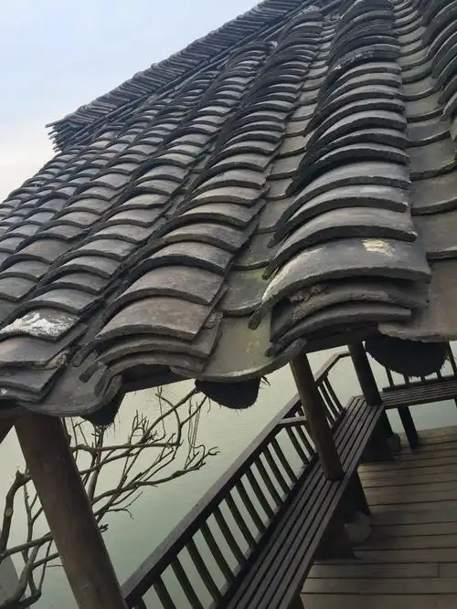 明清徽派复古马头墙陶土滴水板瓦中式青色防水古建汉瓦产地货源