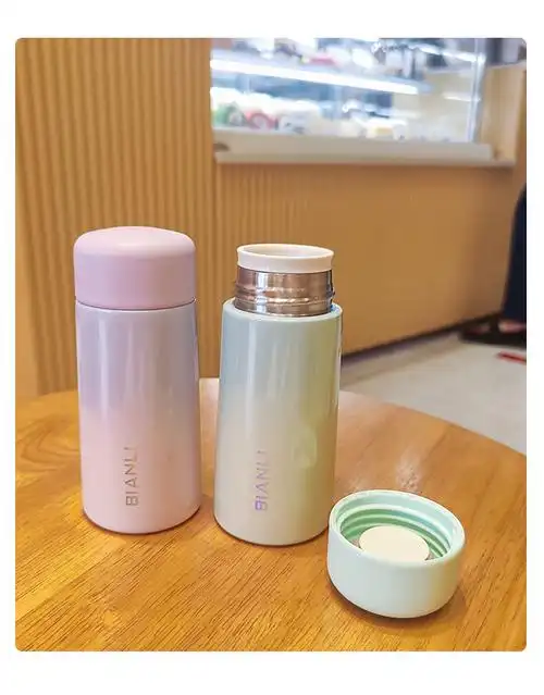 小巧150ml迷你口袋水杯女士便携可爱学生304不锈钢杯子渐变绿色150ml