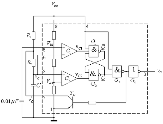 555芯片内部结构及应用电路