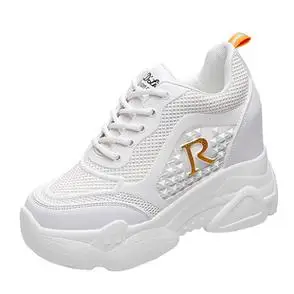 女士白色旅游鞋2023夏季韩版新款女网鞋百搭透气镂空内小白鞋