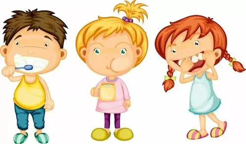 老师为小朋友教了儿歌小牙刷,手中拿,张开我的小嘴巴.