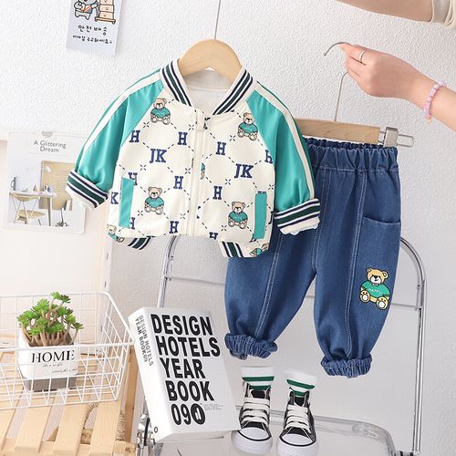 花韵柔品牌宝宝衣服春秋款套装儿童服装中小童运动休闲童装男孩两件套