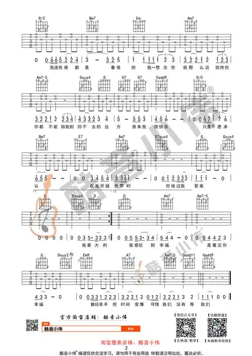 陈奕迅《我们》吉他谱g调中级版原版(酷音小伟吉他教学)