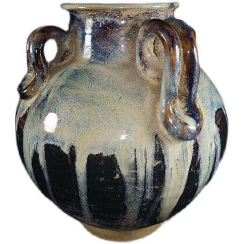 【祖传】唐代黑釉钧瓷窑变四系罐古董老物件瓷器真品古玩老瓷器保