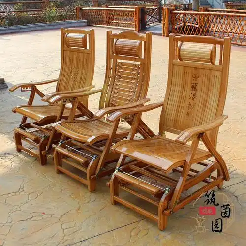 竹摇椅竹躺椅折叠摇摇椅休闲成人逍遥椅睡椅老人午休午睡实木家用竹