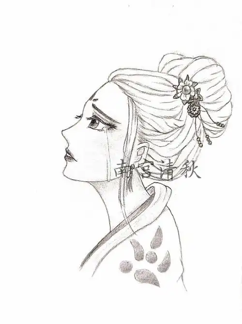 第一次画古风侧颜呢~脸型有参考书上的,感觉… - 半次元 - acg爱好者