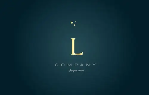 抽象矢量现代金色字母l标志设计