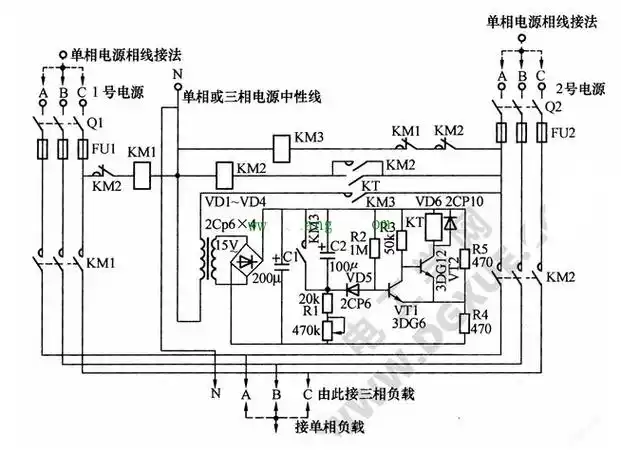 双路三相电源备用电源双电源自投电路讲解