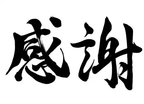 笔文字 感谢 行书2