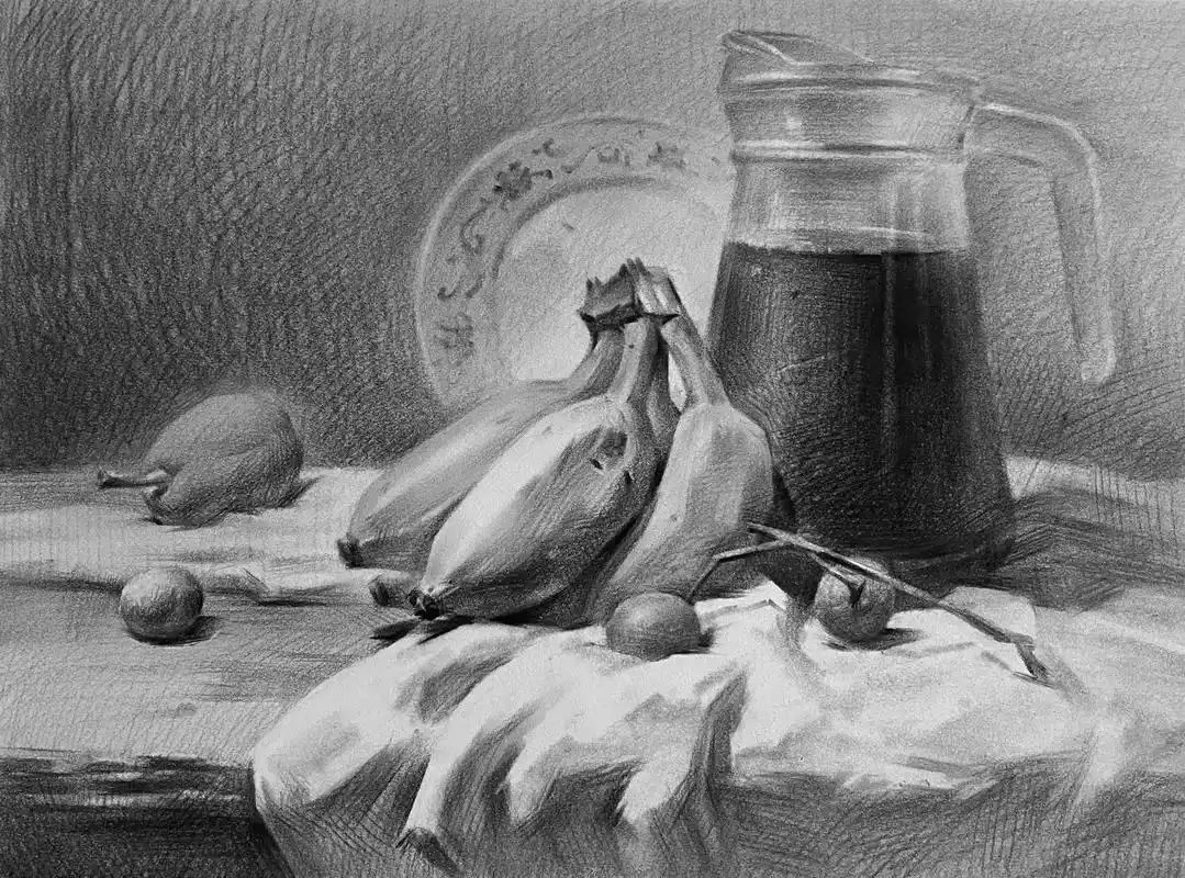 素描静物.大关系日常范画#美术生 #联考 #素描 - 抖音