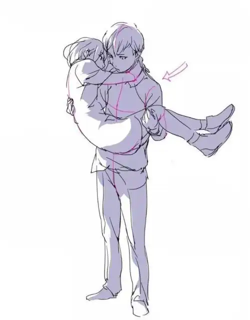 浪漫公主抱怎么画教你各种角度的公主抱画法