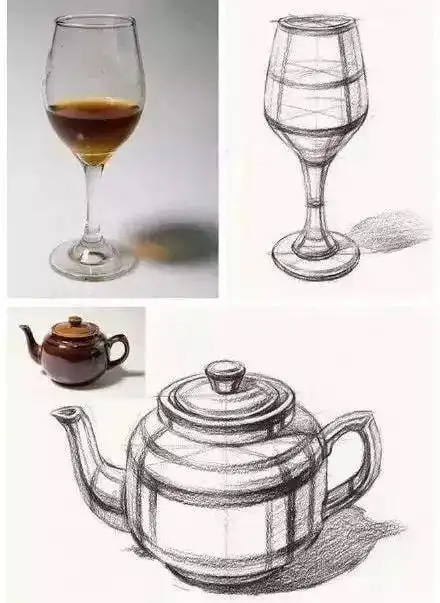 素描教程单个静物素描结构图