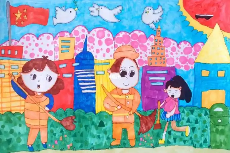 彩墨美术馆小小画家们的作品选