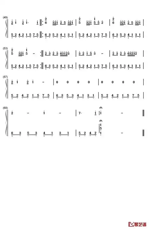 you钢琴简谱-数字双手-dai3