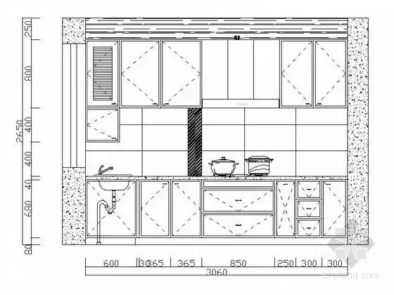 各式厨房立面cad图块下载