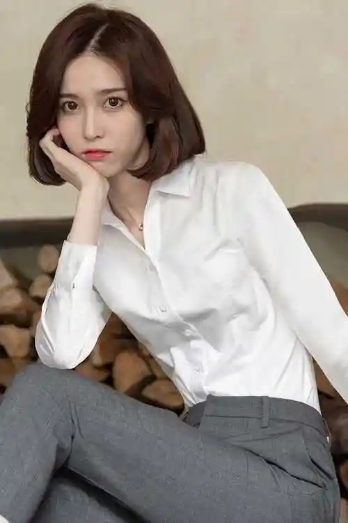 v领白色衬衫女长袖职业正装上衣寸衫工装秋冬加绒工作服女士衬衣