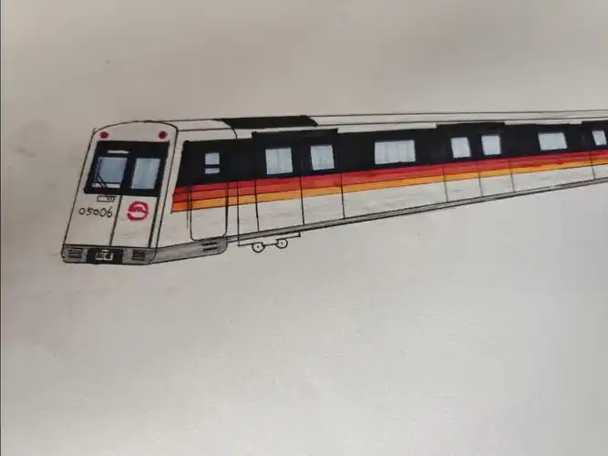 上海地铁5号线线描画vs普通彩色