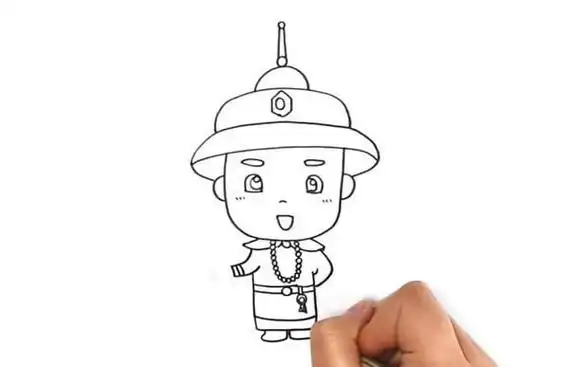清朝皇帝简笔画q版全身彩色画法