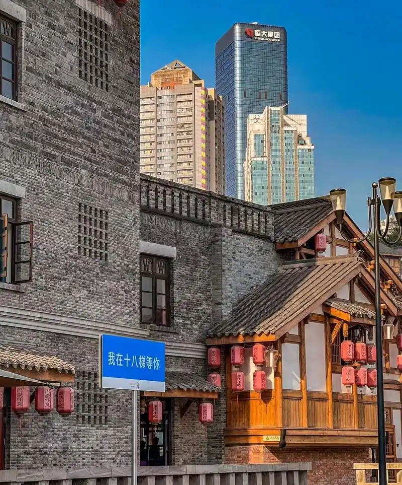 重庆十八梯传统风貌 旅游打卡景点