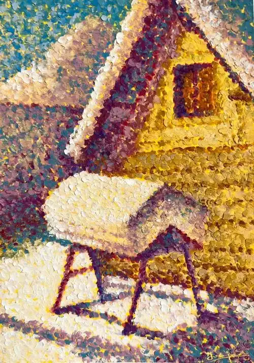 绘画  #油画棒  #懒洋洋油画棒精品课  #点彩  #油画棒风景  #画画