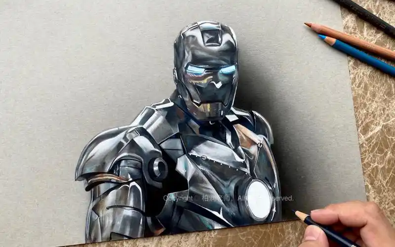 手绘彩铅-钢铁侠
