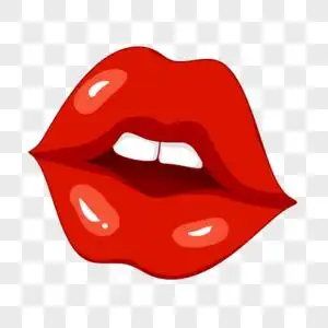 爱情礼物白底红唇素材