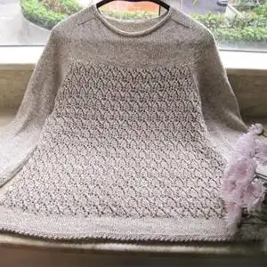 april四月春款女士棒针镂空花毛衣-编织教程-编织人生