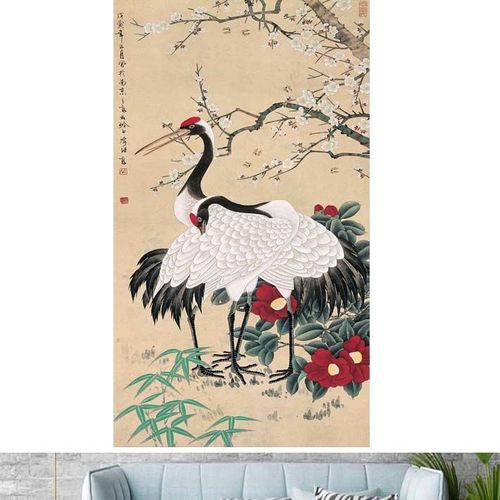 旭日东升国画动物仙鹤松鹤图松鹤延年松鹤长青松龄鹤寿招财装饰2