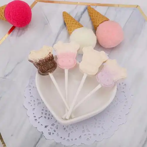 牛奶棒棒糖卡通牛头奶棒棒糖奶棒糖儿童糖果混合口味硬质压片糖果