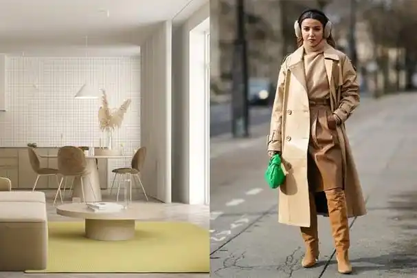 聪明女人从不乱穿,流行的亮色会运用万能米色搭配,既优雅又时髦