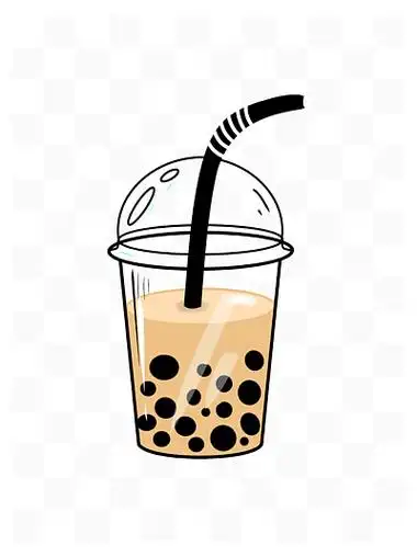 珍珠奶茶手绘插画