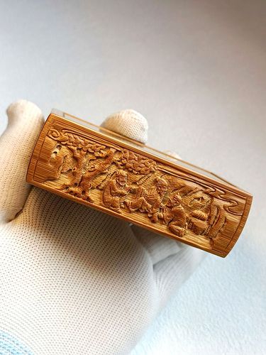 张圣林收藏款百年老竹 东山手工竹雕竹蛉盒 金钟盒 蛉子盒 蛉虫盒
