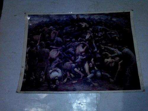 16开彩色照片《1937.南京大屠杀.屠.生.佛》后有作者签名