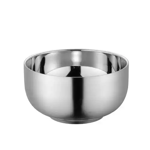 不锈钢儿童学生餐具加厚加深防烫防摔双层韩式碗