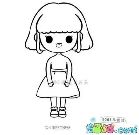 画一个穿裙子的小女孩儿穿裙子的小女孩简笔画穿裙子女生简笔画怎么画