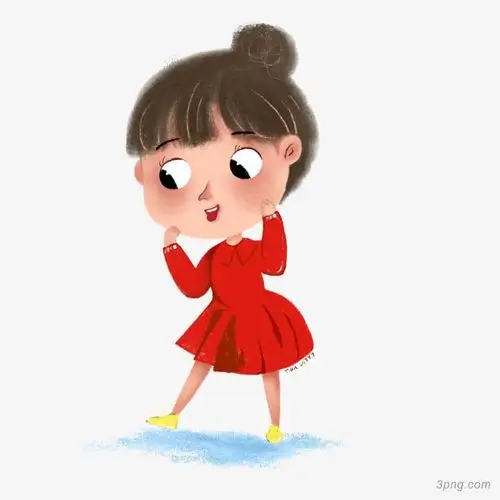 吐舌头的可爱红衣女孩png素材透明免抠图片-动植人物