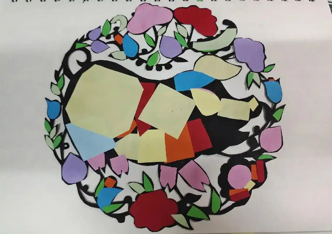 彩色剪纸,多层套色剪纸,刻纸练习 非原创,临摹刻纸.