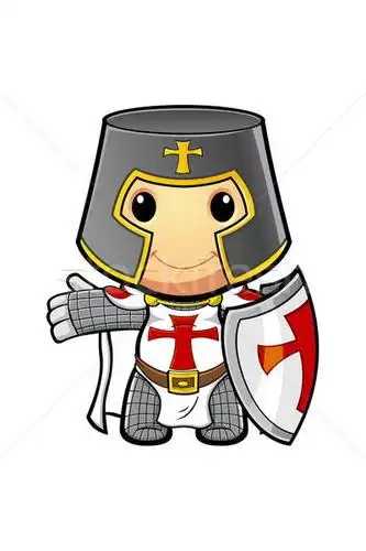 商业照片: 漫画 · 骑士 · 插图 ·旗· 基督教 · 中世纪