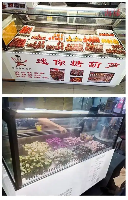 新款小串冰糖葫芦展示柜冰鲜三文鱼进口牛排厚切炒酸奶零下1020度海禄