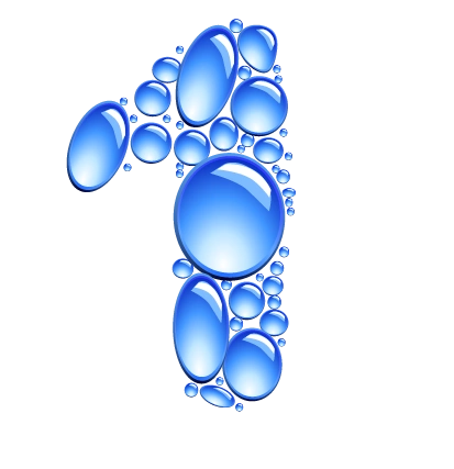 创意水滴数字1图片