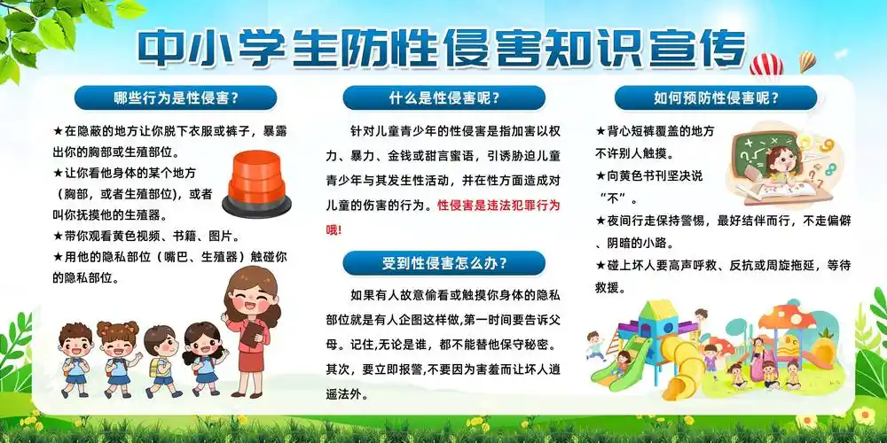 中小学生防性侵害知识宣传展板_保护_性教育_未成年人