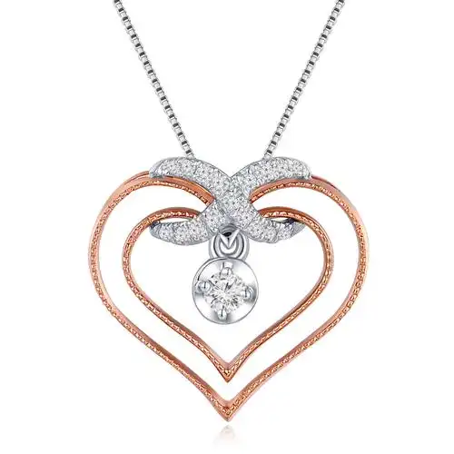 mabelle 18k/750 红白色黄金钻石镶嵌吊坠