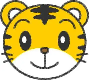 简笔画动物头像老虎彩色