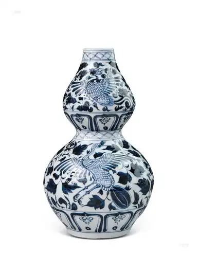 【元 青花四凤纹牡丹葫芦瓶】拍卖品_图片_价格_鉴赏_元代以前陶瓷