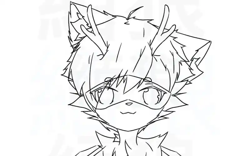 一块电鹿板x指绘第一次画电鹿未上色