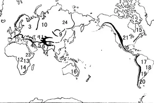世界地形图填注世界主要的地形区