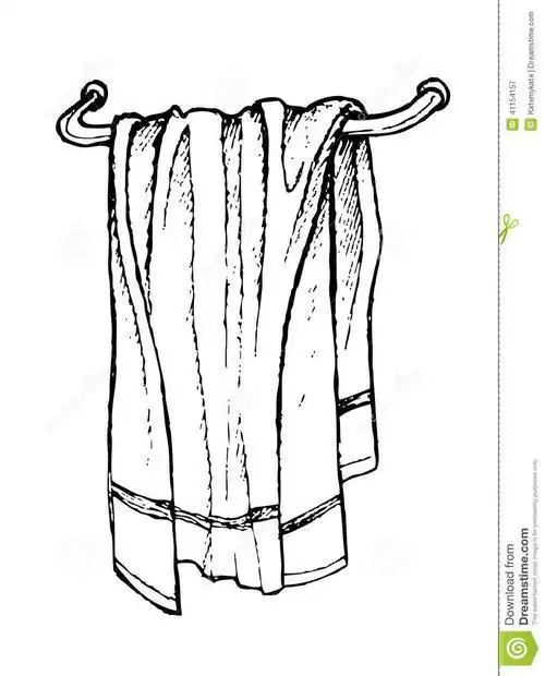 幼儿园挂桌布毛巾的简笔画