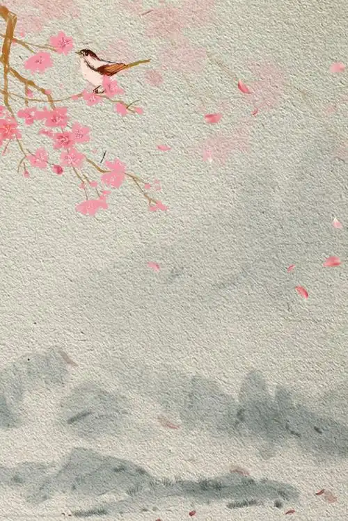 桃花古典唯美文艺广告背景